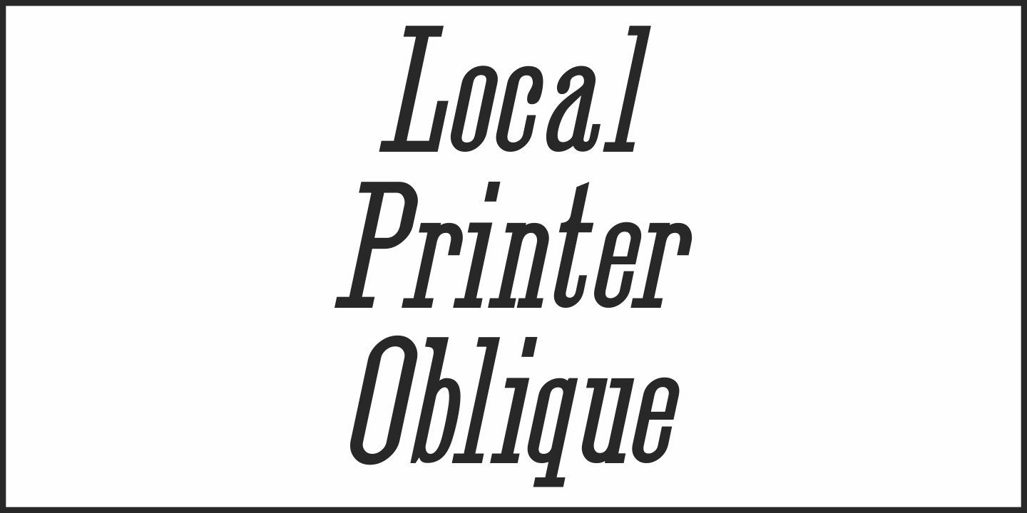 Ejemplo de fuente Local Printer JNL Regular